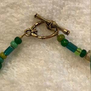 Irish Luck Handmade Beaded Necklace 19" long 