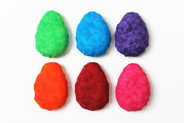 Rainbow Egg Shaped Bean Bags (set of 6) for Easter Basket, toss games, mini cornhole- US shipping included