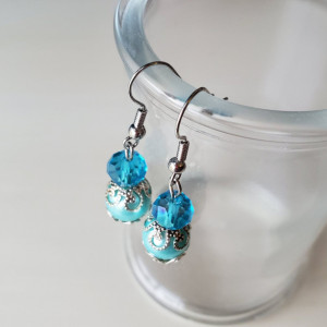 Beautiful Blue Handmade Dangle Drop Earrings