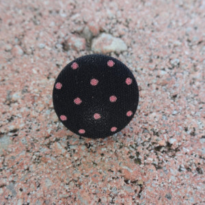 Handmade Black and Pink stud Button Earrings