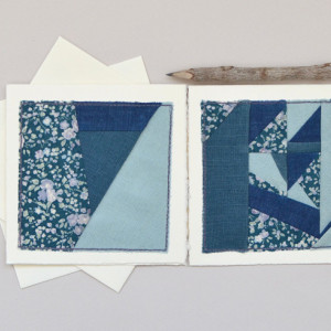 Floral patchwork cards -- set of two 