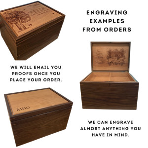 Extra Large Keepsake Memory Box - Personalized - Walnut with Cherry wood