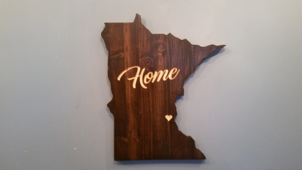 Rustic Minnesota Home State Decor