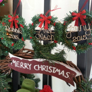 Teachers gift / Oraments / wreath / Christmas wreath ornament/ Personalized ornament/  christmas gift / Personalized wreath