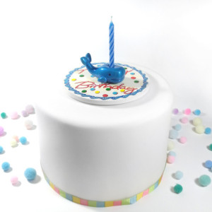 Blue Whale Birthday Candle Holder Cake Topper