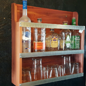 Liquor Cabinet, Mini Bar, Handcrafted Cabinet, Rustic Liquor Rack, Barware, Man Cave, Aromatic Cedar Cabinet