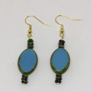 Blue Turquoise earrings, blue drop earrings, Earrings turquois, Turquoise dangle earrings, Gold wire earrings, beach wear earrings