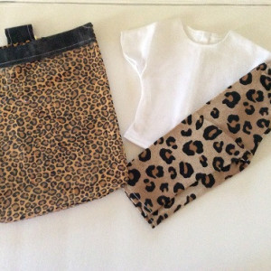 Tan Leopard Leggings with Tee Top (2 Pieces)