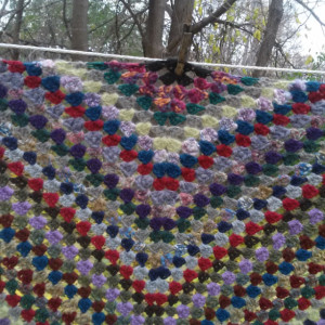 Crocheted Scrap Granny Shawl