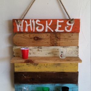 Rustic, handmade, hand painted "Whiskey" bar sign