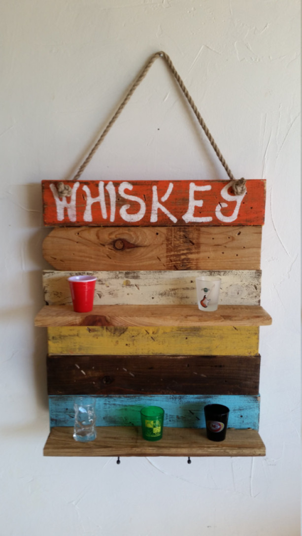 Rustic, handmade, hand painted "Whiskey" bar sign