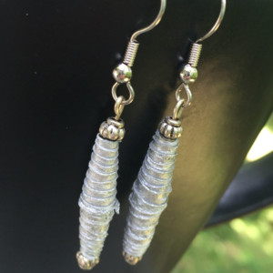 Paperbeads earrings, handmade bead earrings, bohemian earrings, recycled earrings, eco friendly earrings, recycled jewelry, eco chic earring