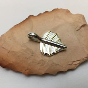 Silver and Gold Aspen Leaf Pendant