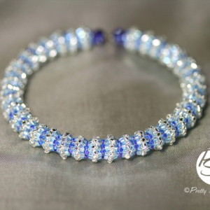 "Engage" Silvery-Blue Memory Wire Bracelet