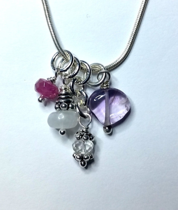 Menopause Relief – Gemstone and Sterling Silver Charm Necklace
