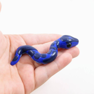 Cute Blue Ball Python Snake Figure