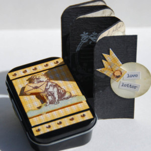 Altered Altoid Tin and Mini Scrapbook - Love Letters