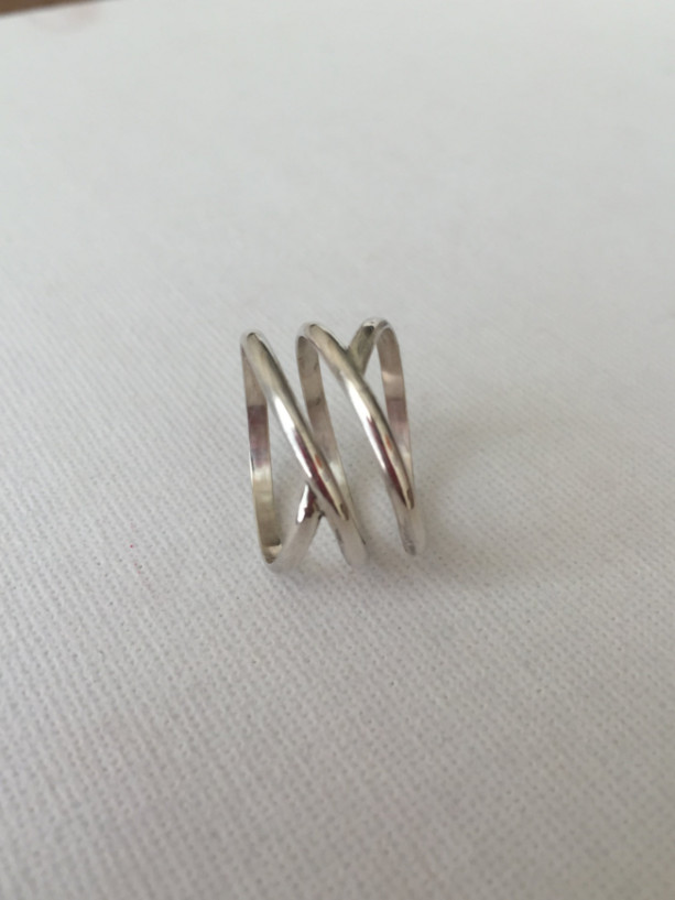Double Infinity Ring in 925 Sterling Silver, Satin-Finished, Hand-forged and Made-to-Order for You