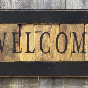 Large Rustic Reclaimed Wooden Welcome Sign Handmade Hand Painted