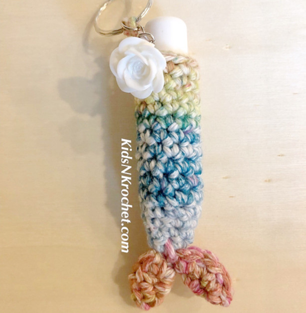 set of 2 / Mermaid tail chap stick / lip balm key chain / you choose color