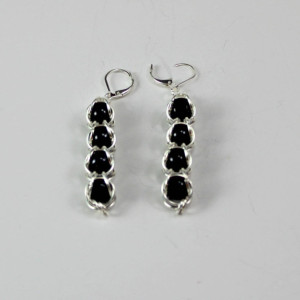 Capture Pearl Dangle Chainmaille Earrrings