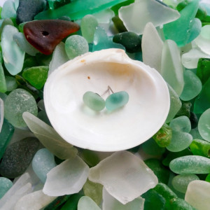 Sea foam green sea glass stud earrings, sea glass earrings, stud earrings, sea glass jewelry simple sea glass earrings, simple jewelry