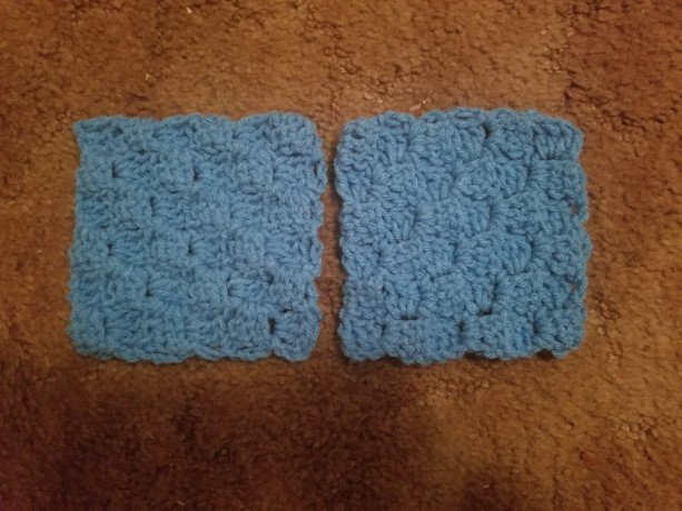 Light Blue Square Crochet Coaster Set