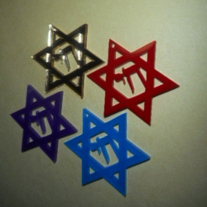 star charms, Israel, laser cut charms, Star of David,chai star