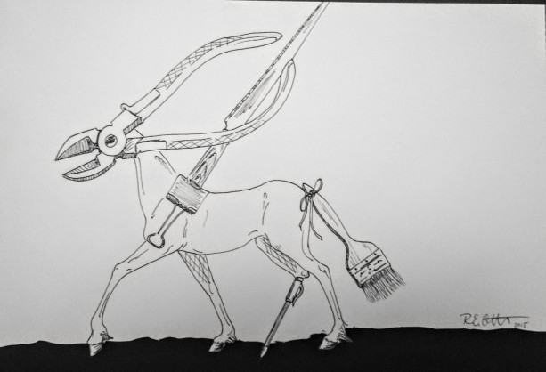 Horse of Parts Ink Sketch