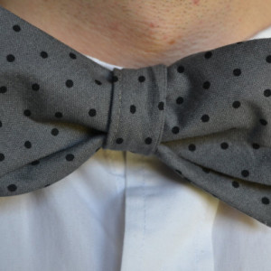 Grey Self Tie Bow Tie, Tie, Men's Bow Tie, Bow Tie, Wedding, Prom, Men's Grey Bow Tie, Men's Tie, Polka Dot Bow Tie, Grey Dotted Bow Tie