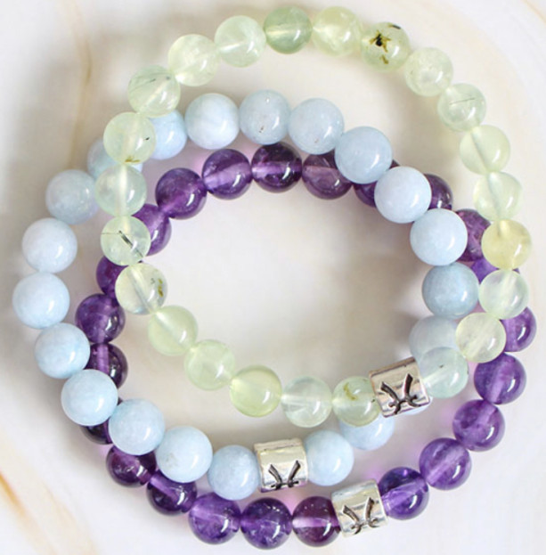 Zodiac Gemstone Bracelet Set - PISCES
