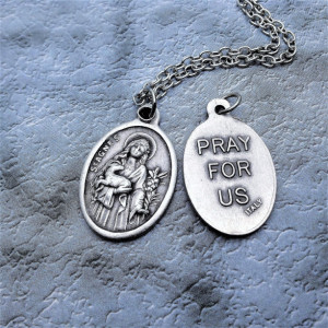 Personalized Saint Agnes Necklace. Patron Saint of Young Girls, Chastity, and the Children of Mary 