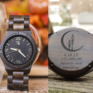 Anniversary Gift Ideas: UD Dark Wooden Watch, Boyfriend Gift, Husband Gift, Groomsmen Gifts, Gift for dad, Valentine's gift for him