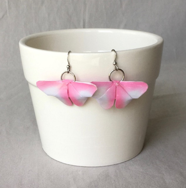 Pink & Purple Origami Butterfly Earrings-Butterfly Jewelry-Birthday Gift-Butterfly Lover-Mother's Day Gift-Stocking Stuffers-Gifts for her