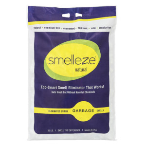 SMELLEZE Natural Garbage Smell Deodorizer Granules: 25 lb. Bag Sprinkle on Garbage