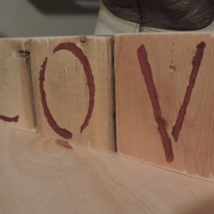 LOVE Natural Wood Shelf Blocks