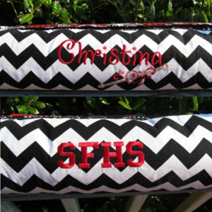 Custom Made to Order Boutique Baton Bag Twirler with Embroidery School Spirit
