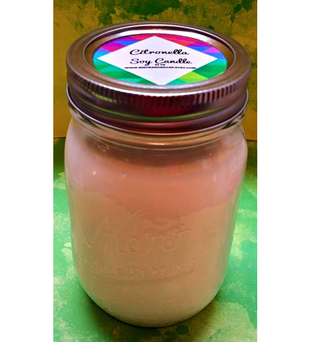 Citronella Candle - Mosquito Candle - Soy Wax - Mason Jar - 14 oz
