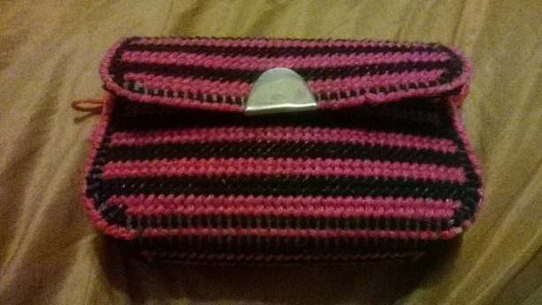 Pink and Black Clutch