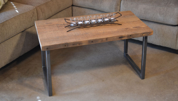 Coffee Table - 36"  Reclaimed Wood & Metal Legs