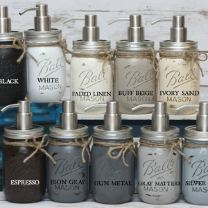 Pint Ball Mason Jar Soap Dispenser  MANY COLORS 