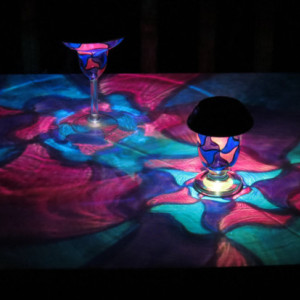 Hand Painted Solar Blue/Indigo/Violet Mosaic Luminary 