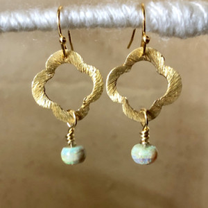 Opal and gold earrings