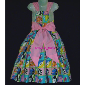 NEW Handmade Disney Finding Nemo/Dory Patchworks Sun Dress Custom Sz 12M-10Yrs
