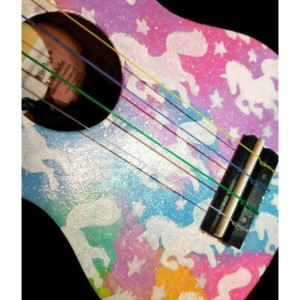 Concert Galaxy Unicorn Ukulele, Hand Painted Ukulele, Decorated Ukulele, Galaxy Paint, ukulele instrument, Soprano, tenor, baritone, guitar