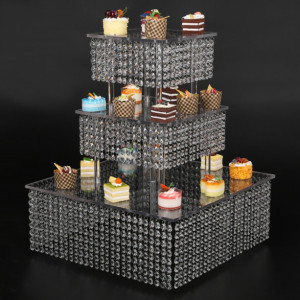 3 Tier square Cake Stand For Birthday Wedding Party, cupcake stand