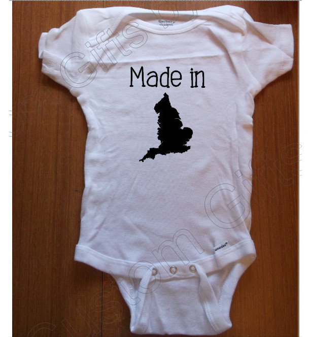 Made in Baby onesie, Any state made in designed, Custom Designed baby onesie, announcement onesie,  Made in onesie, Made in any country