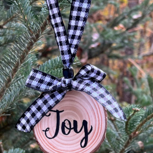 Wood Slice Ornaments - Set of 3 | Love | Joy | Peace | Sold Individually Or As A Set of 3!