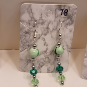 Multi colored green earrings