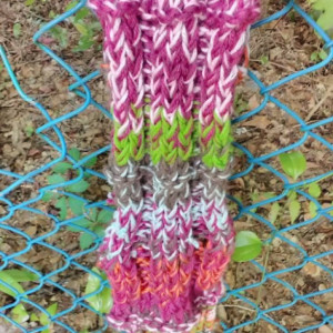 Knit scarf, Keyhole scarf, Multicolored
